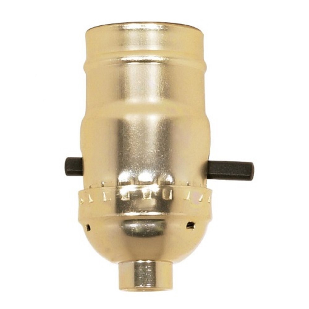 BRASS-PLATED PUSH-THRU LAMP SOCKET, SHELL, CAP   TR-19