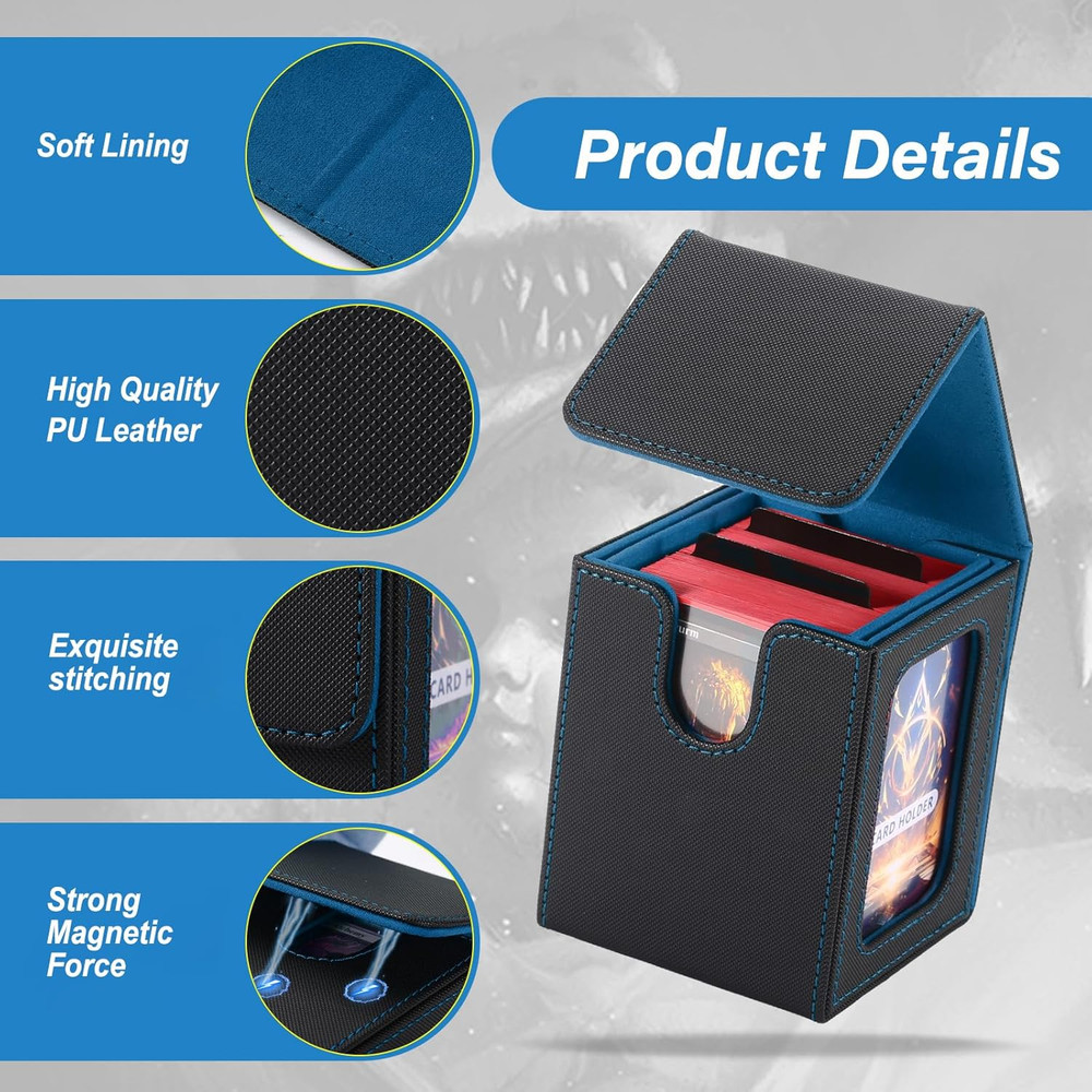 MTG Deck Box, Double Display Window MTG, Commander Deck Box Fits 120+ Single Sle