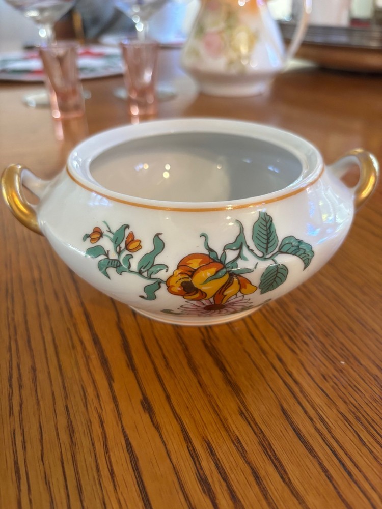 Limoges sugar bowl single flower pattern (no lid) FREE SHIPPING