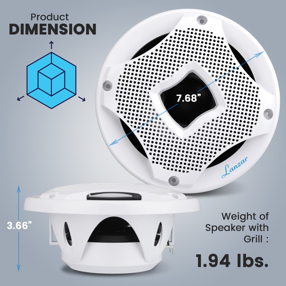 Lanzar Two-Way Marine Component Speaker Systems-450 Watts w/ 4 Ohm Impedance