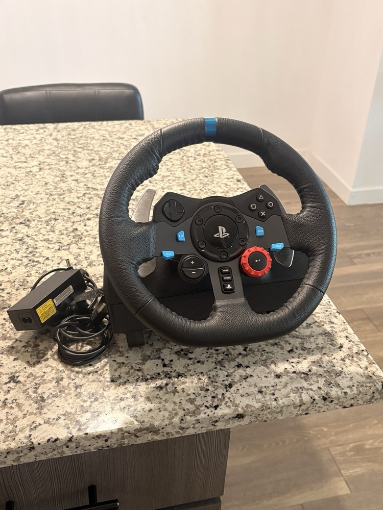 Logitech Steering Wheel, Pedals, Mounting Stand & Power Adapter Bundle