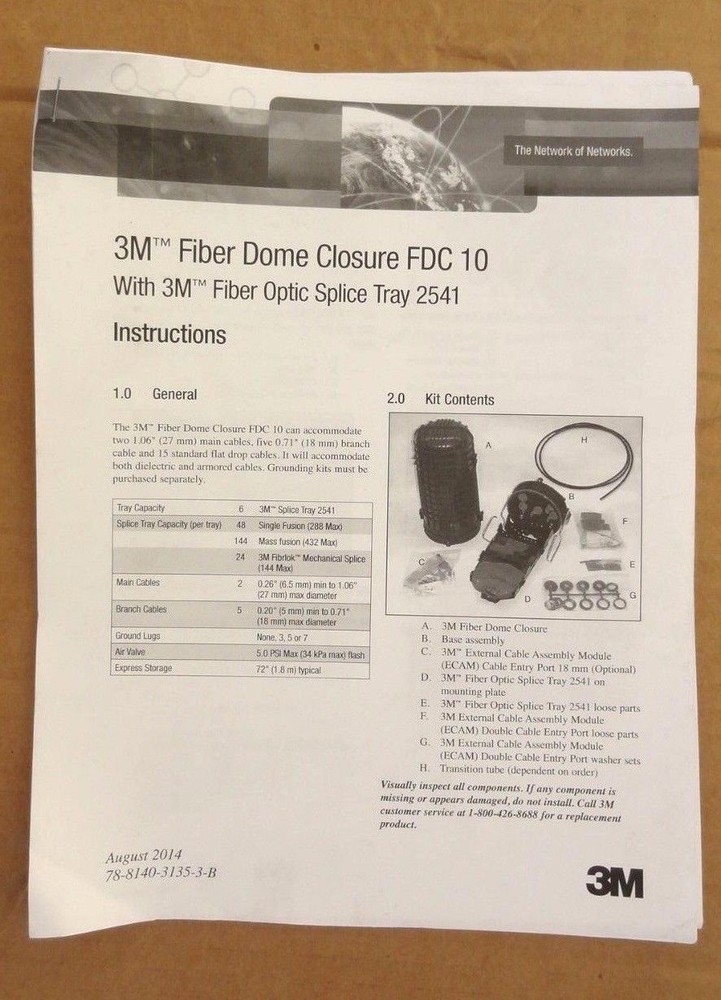 3M Terminal Fiber Dome Closure FDST-10S-48-E-1X48