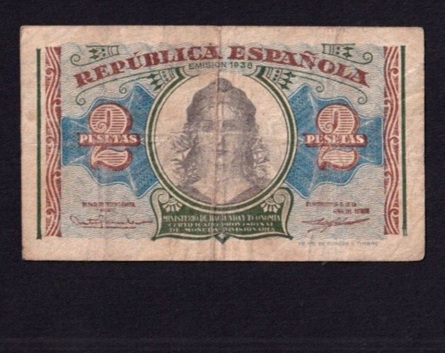 Spain 2 Pesetas 1938 P-95  VG