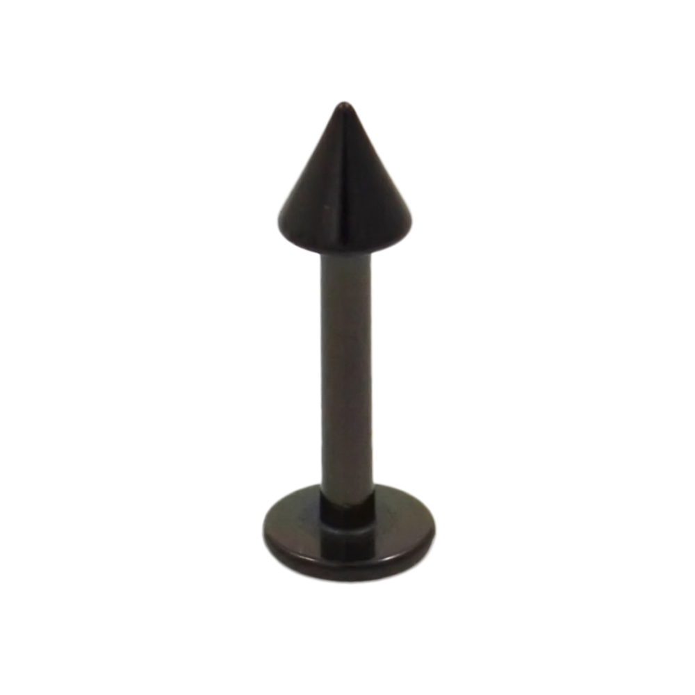 Black Anodized Titanium 14G Labret Monroe Cartilage Stud with Spike End