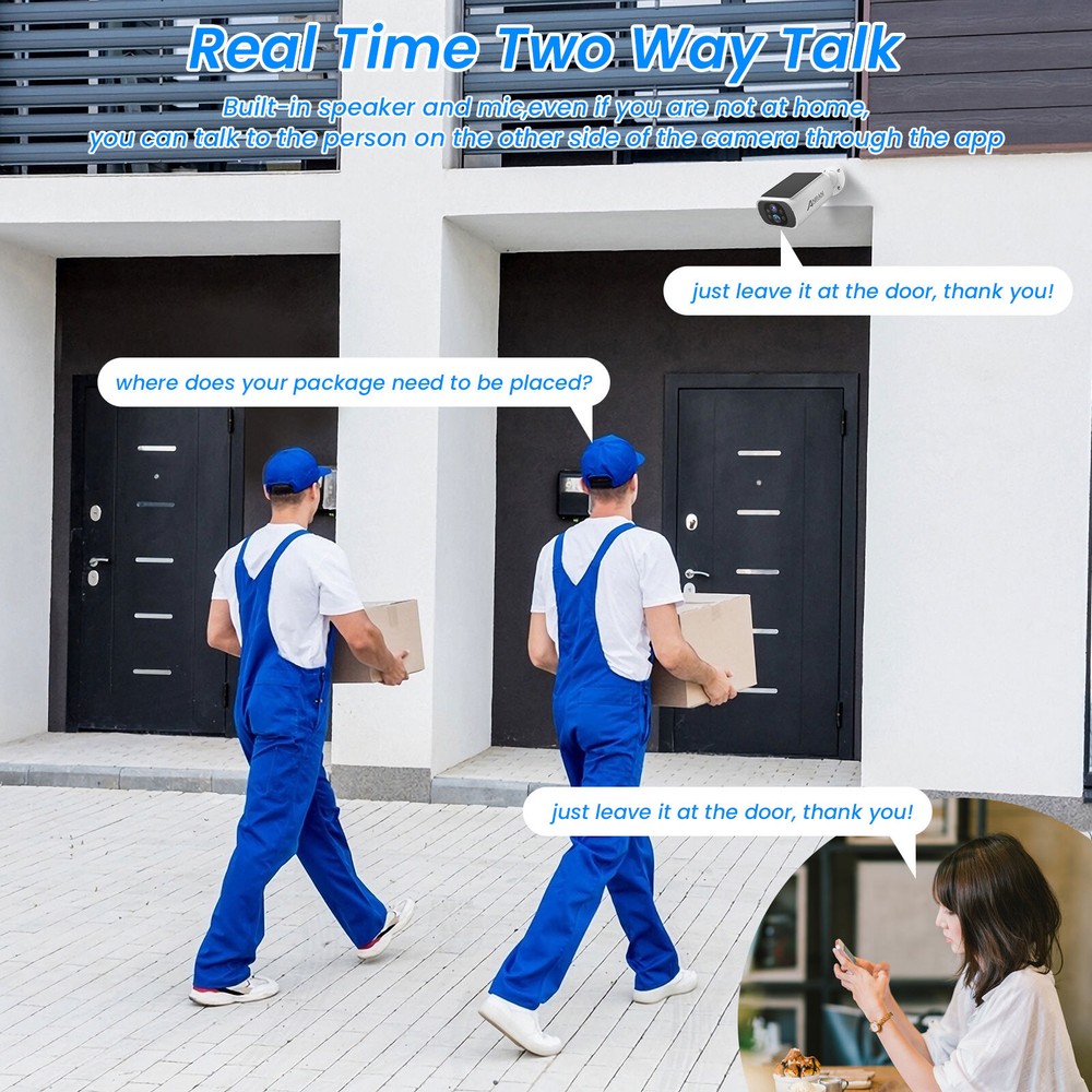 ANRAN Wireless Solar Security Camera System Outdoor WIFI Camera Human Detection