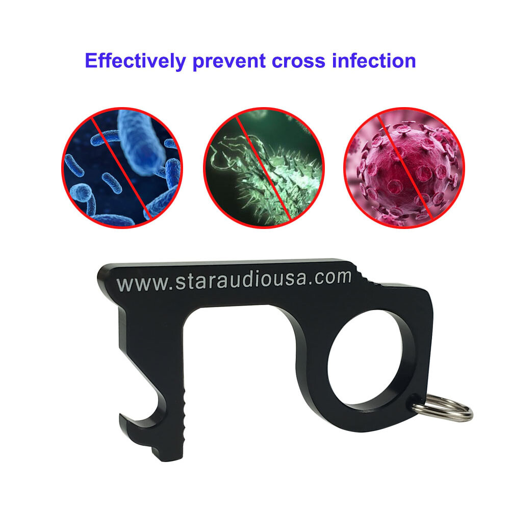 3Pcs Key Door Opener Handheld Touchless Keychains Clean Anti-Microbial Keychain