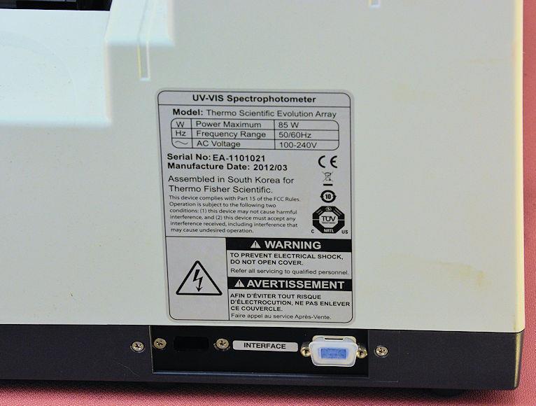 Thermo Fisher Evolution Array UV-visible Photodiode Spectrophotometer