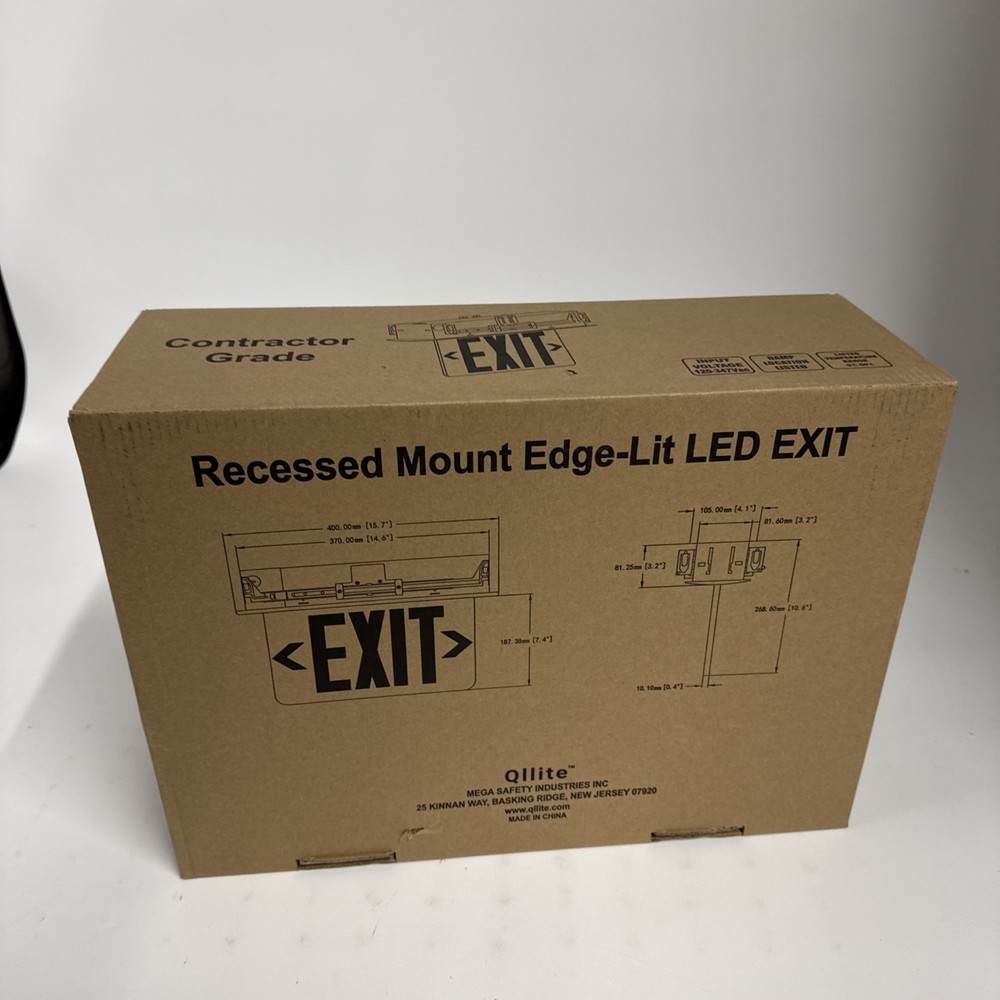 Qlite Recessed Mount Edge-Lit LED Exit Sign