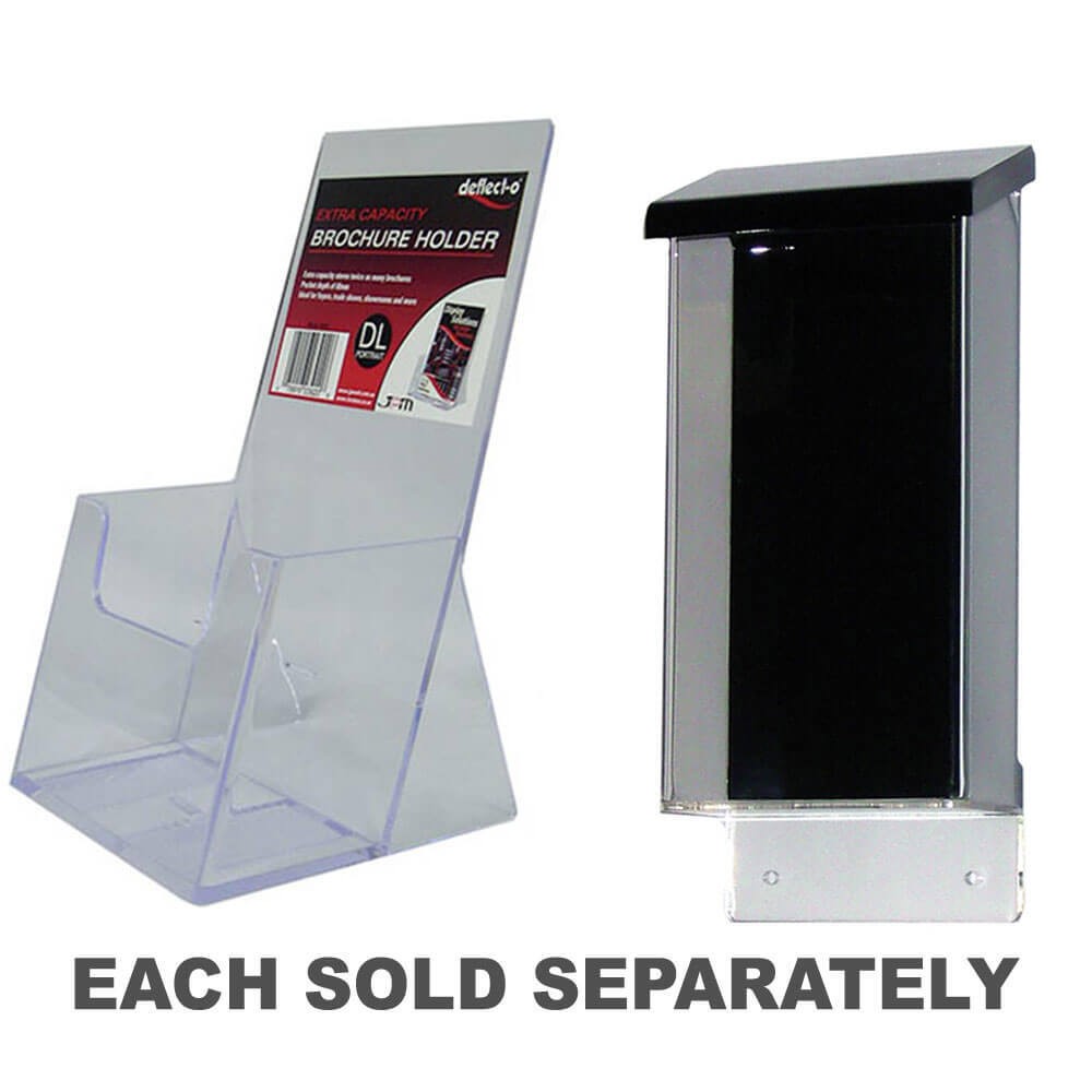 Deflecto Attractive Curved Design Clear Polystyrene Plastic Brochure Holder DL
