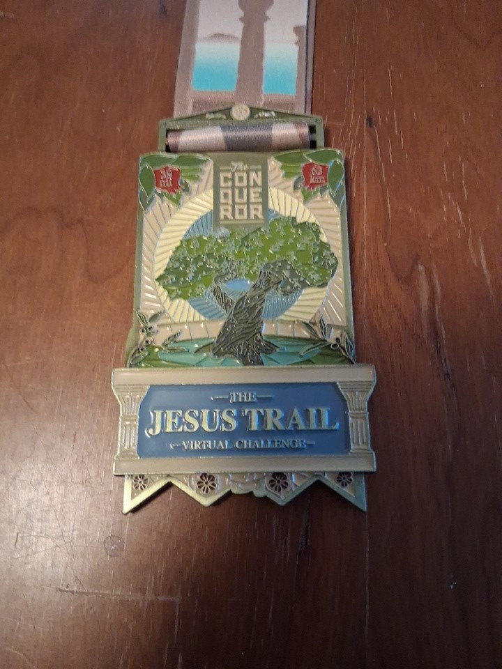 The Conqueror Virtual Challenge Jesus Trail Medal