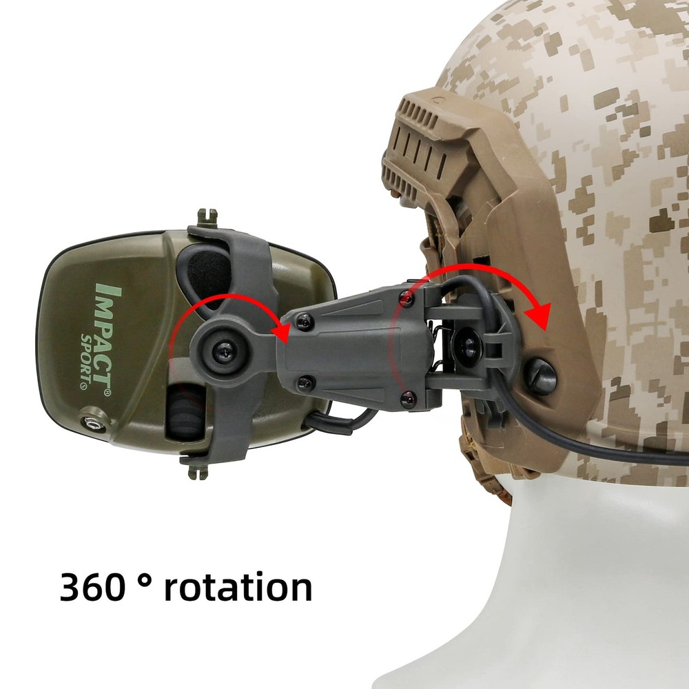 Tactical Helmet ARC Track Adapter for Tactical Electronic Shooting Earmuff Co...
