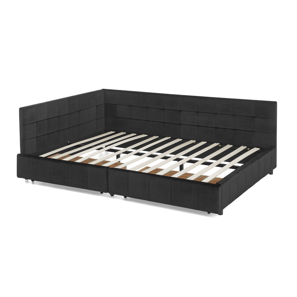 Queen Size Storage Upholstered Tufted Bed Frame, Sofa Bed Frame with Comfortable