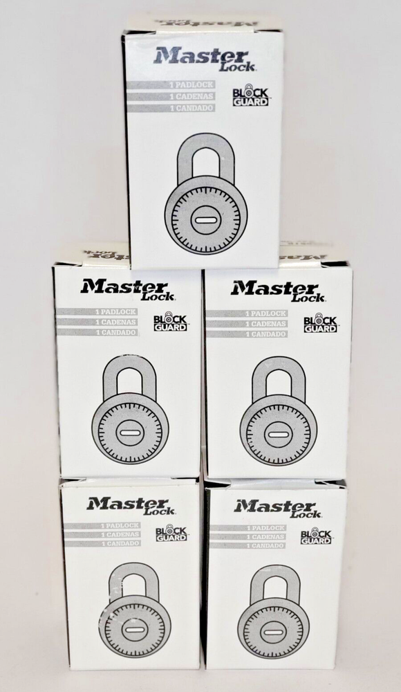 MASTER LOCK PADLOCK, STANDARD DIAL COMBINATION LOCK - LOT OF 5