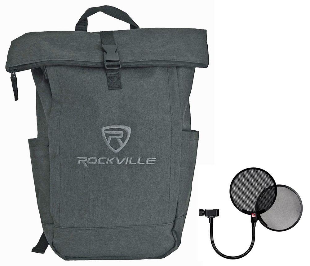 Se Electronics Gooseneck Dual Pop Filter+Backpack