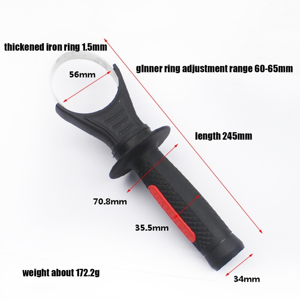 Hammer Drill Handle Non slip Thickened iron ring Removable Adjustable Practical