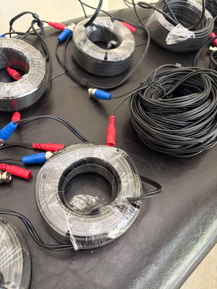 Security Camera CCTV Cables , Black 60ft. - Qty. 14