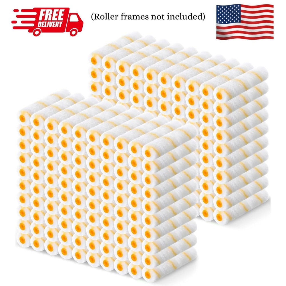 150 Pcs 6" x 1/2" Paint Roller High Density Microfiber Roller Refills Mini ...