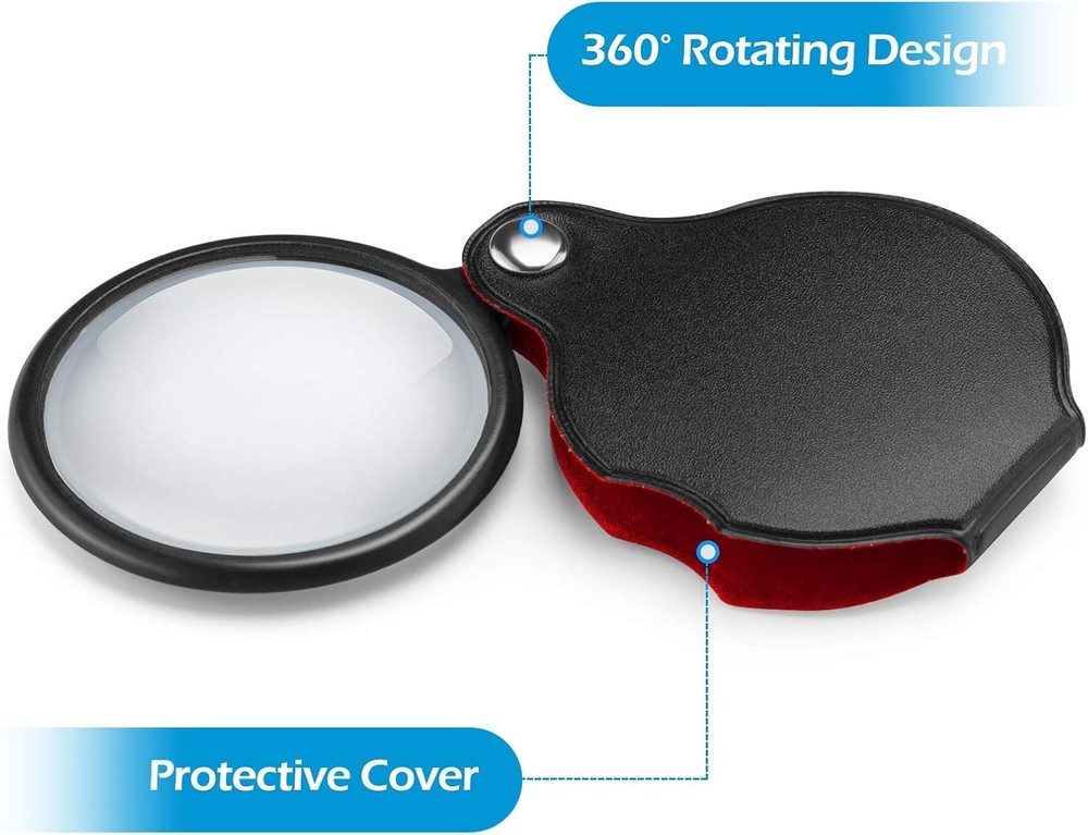 Portable Pocket Magnifier Folding Magnifying Glass for Reading