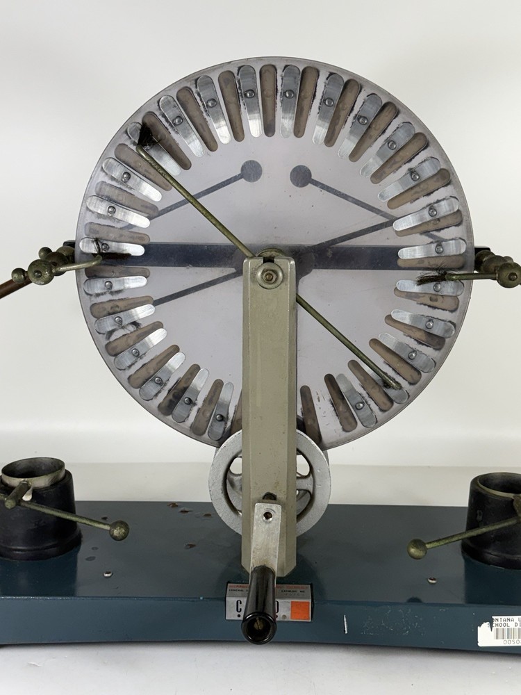 Vintage Cenco Wimshurst Machine 15" Electrostatic Generator Static Electricity