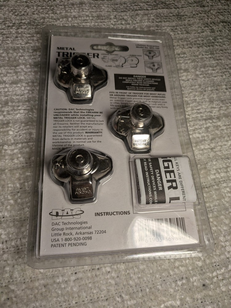 DAC Metal Trigger Locks ( 1 ea. 3 pack ) new