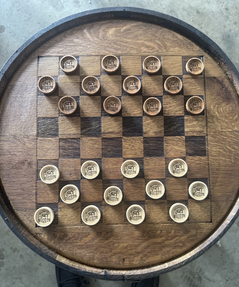 Checker Board Barrel Head Side Table