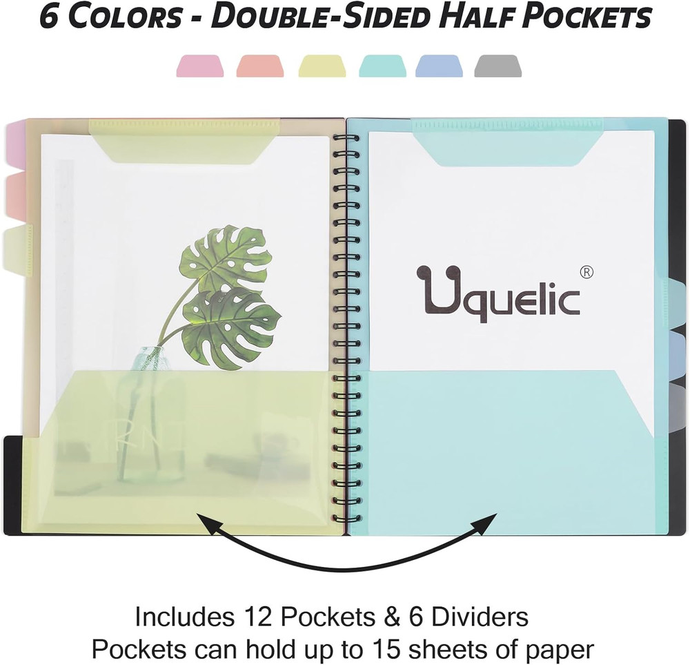 Clipboard with Folder Organizer, 12 Pockets Project Organizer - Refillable Li...