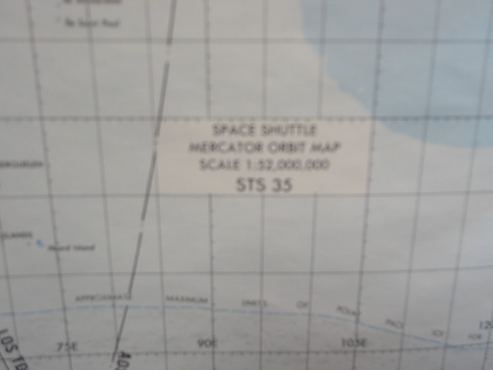 STS-35 - Space Shuttle MERCATOR Orbit Map - Original NASA Dec 1989