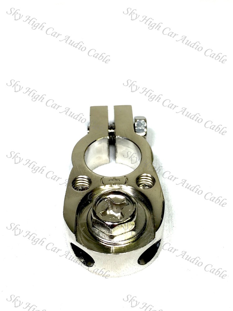PAIR Battery Terminals Ring Terminal Connection 2 8 ga Output Set Screw SAE Post