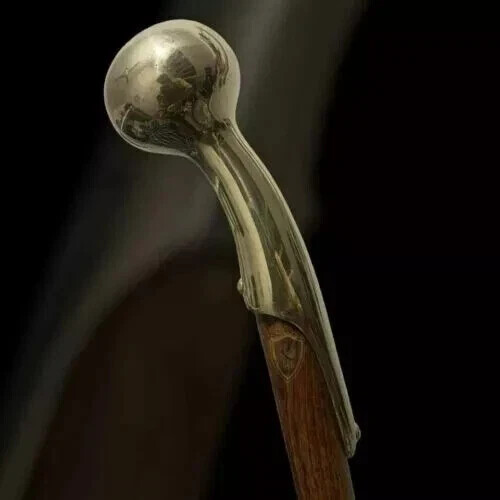 NEW SOLID ANTIQUE SOLID BRASS HANDLE WOODEN WALKING STICK CANE VINTAGE DESIGNER