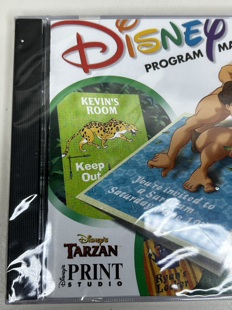 Disney Print Studio Tarzan PC CD Rom Program Manual Software Vintage