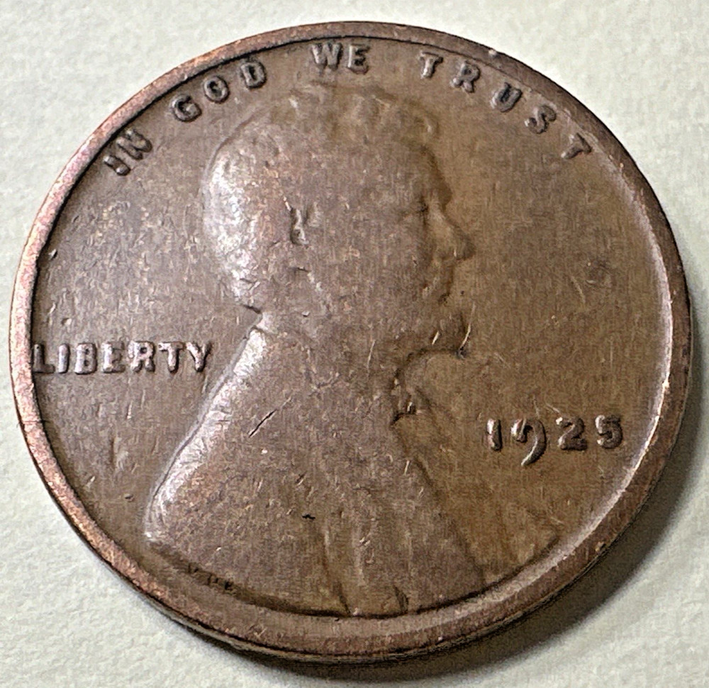 1925 1C BN Lincoln Cent WHEAT PENNY 7385N