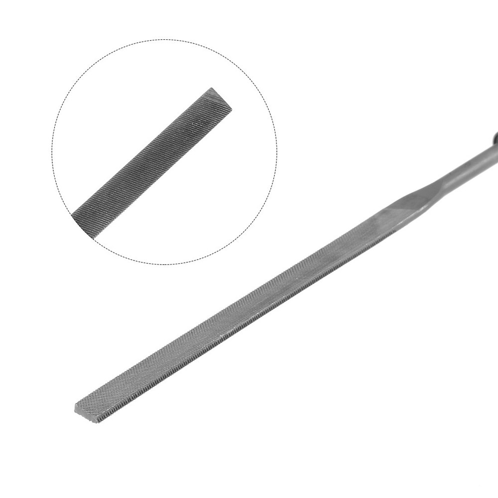 10Pcs Second Cut Steel Flat Needle File with Handle 3mm x 140mm
