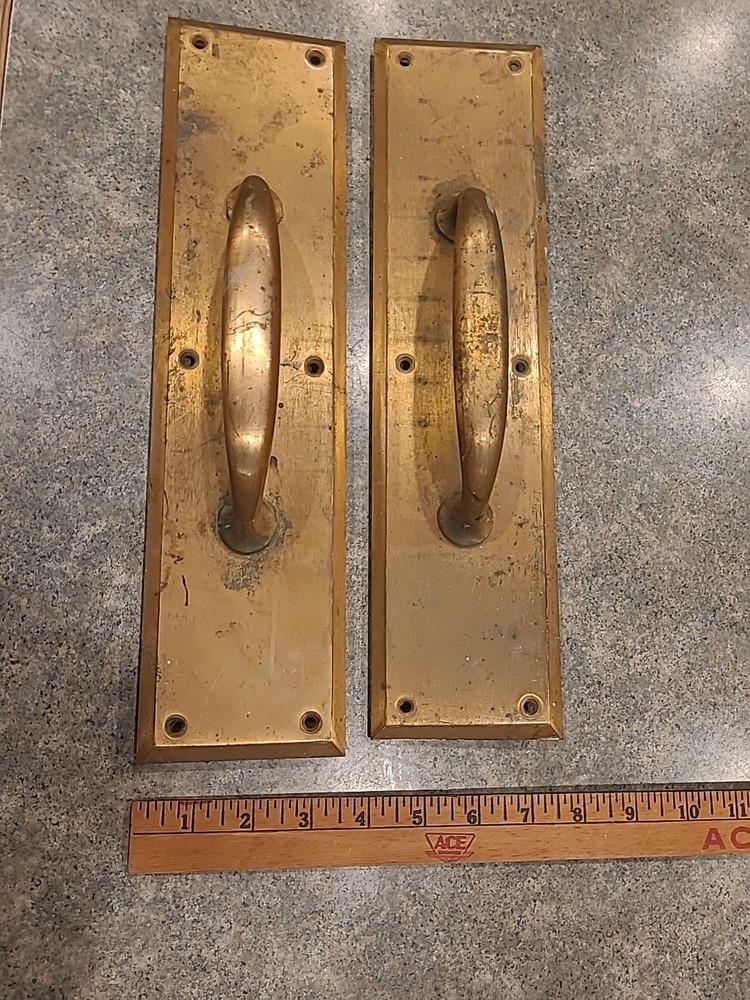 Antique Brass Door Pull Handle Heavy Duty Vintage