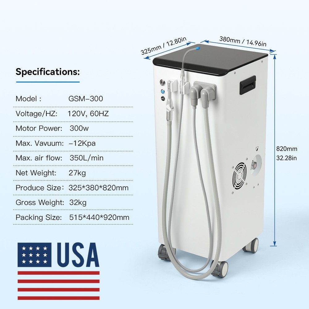 Portable Dental Mobile Delivery Unit System Air Compressor 4Hole/Suction System
