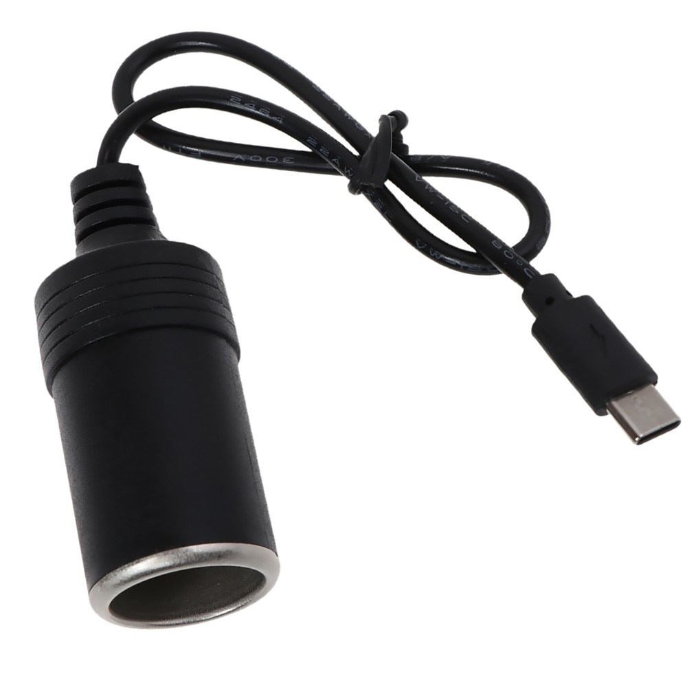 1Pc USB Type C to Car Cigarette Lighter Socket Adapter For 45W PD Charger D