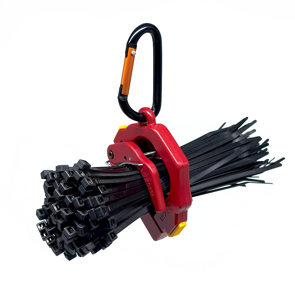 EZ EZEN One Touch Cable Tie Holder/Zip Tie Organizer (Red)