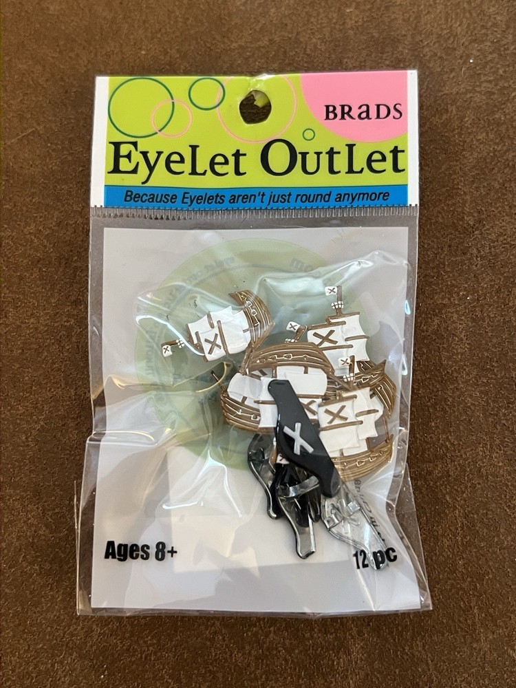 Eyelet Outlet Shape Brads 12/Pkg Pirate Ship Hat Brads