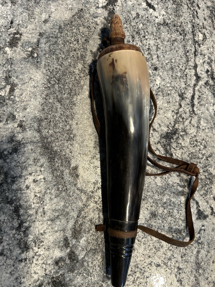 Powder Horn With Leather Strap 12” No Wooded Plug