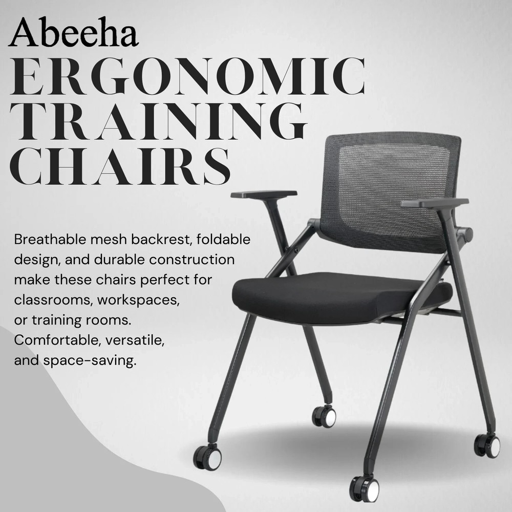 Abeeha Training Chairs for Office, Home - Mesh Backrest Classrooms Chairs, 2Pack