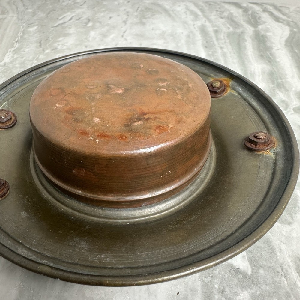 Spanish Brass and Hammered Copper Brazier Bowl Coal Heater? Small