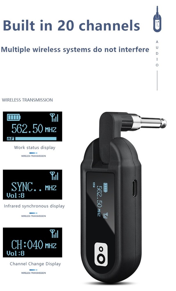 HUF Digital Wireless Guitar/Bass System Digital Transmitter & Receiver Set Plug