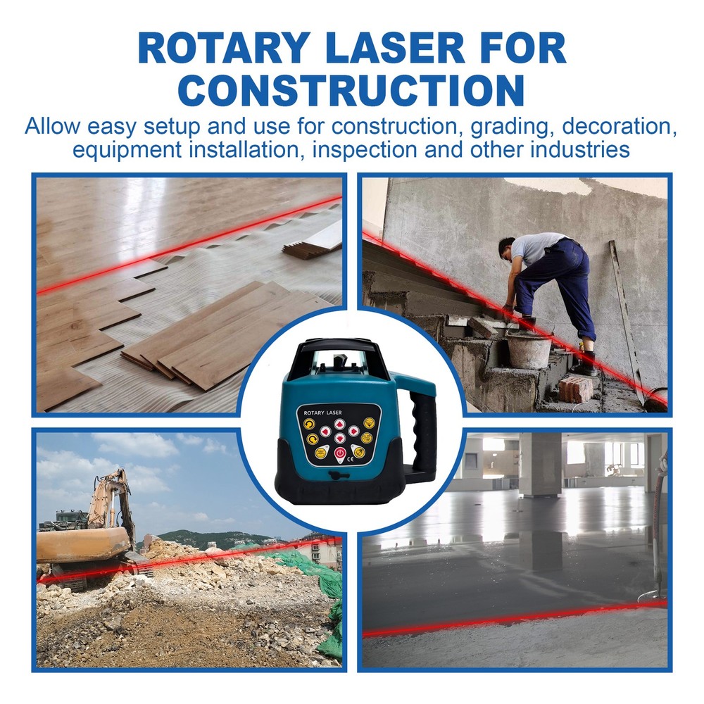 Self Leveling 360° Rotary Rotating Red Laser Level Tool Kit Automatic 500m Range