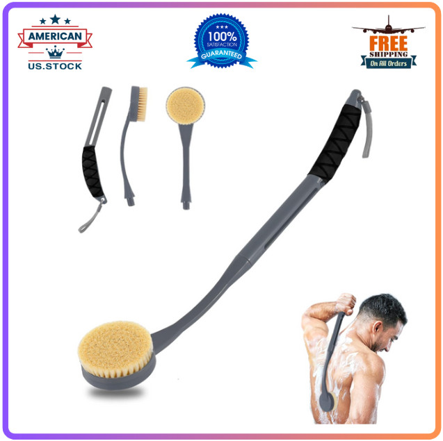 20.5" Back Scrubber with Long Handle – Deep Cleaning Bath Brush for Shower