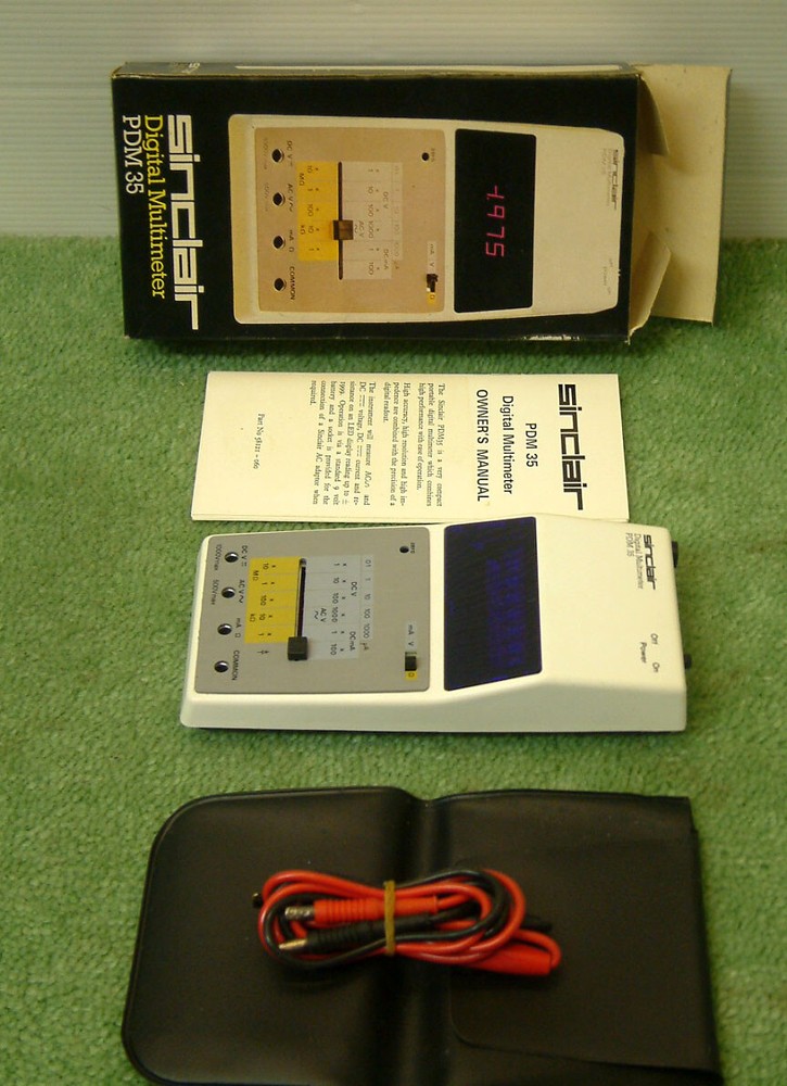 Vintage Sinclair PDM-35 Digital LED Multimeter (1975/6) - Boxed Mint Condition