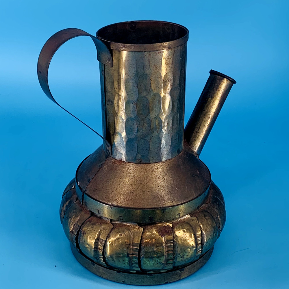 Hammered Brass Pitcher 8.5" Vintage