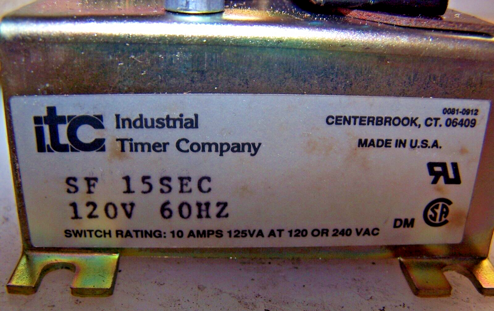 NEW ITC SF 15 SECOND TIMER MODULE 120 VAC AFF249J / 040380