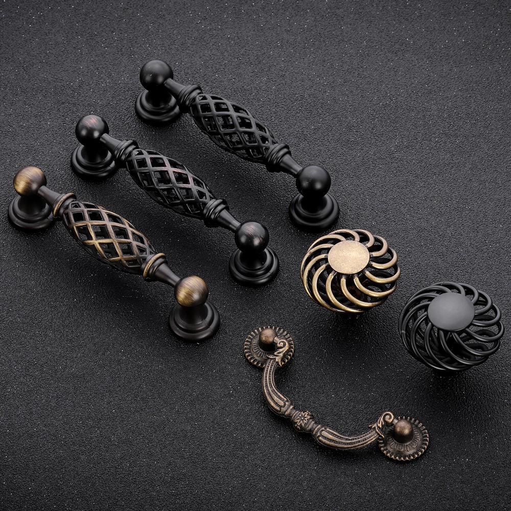 1-10 PACK Drop Bail Dresser Pull Handle Drawer Pulls Rustic Antique Black Bronze