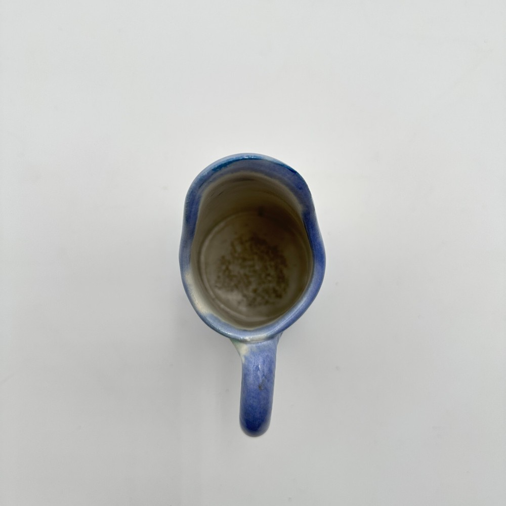 Vintage Souvenir Pitcher Blue Sunflower Hand Painted