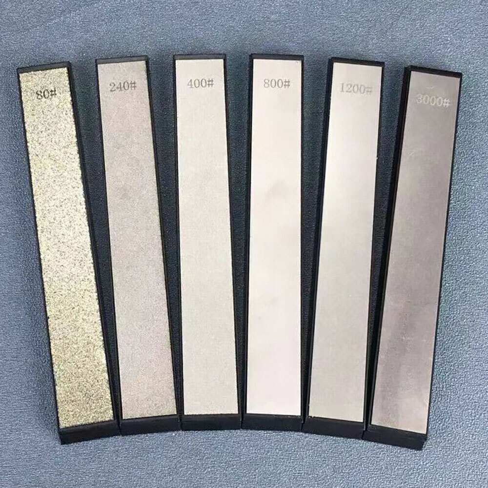 USA Grit Diamond Stone Knife Sharpener Household Kitchen Sharpening System 6Pcs