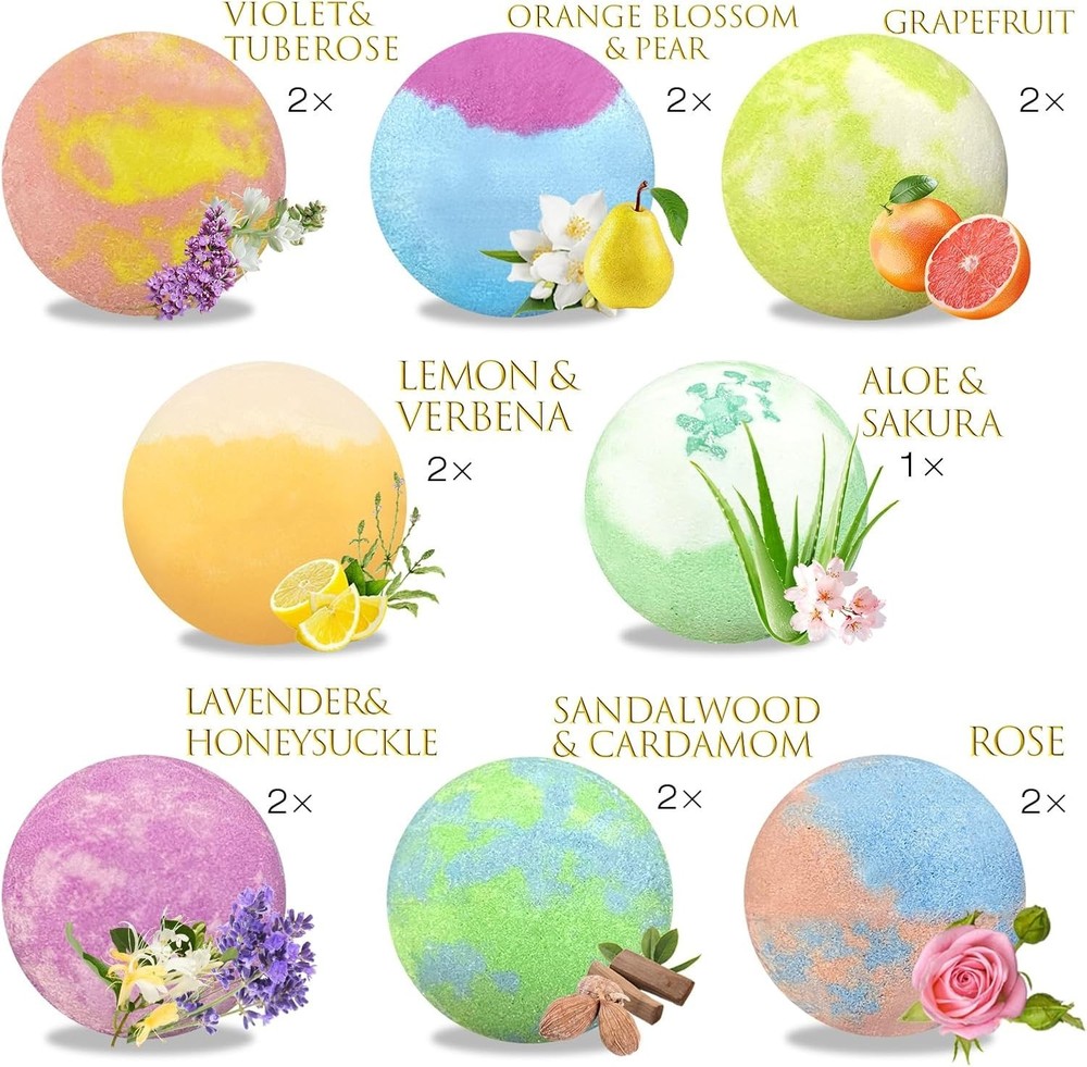 Bath Bombs for Women Gift Set, 15 Pcs Handmade Bubble Bathbombs, Shea & Coco ...